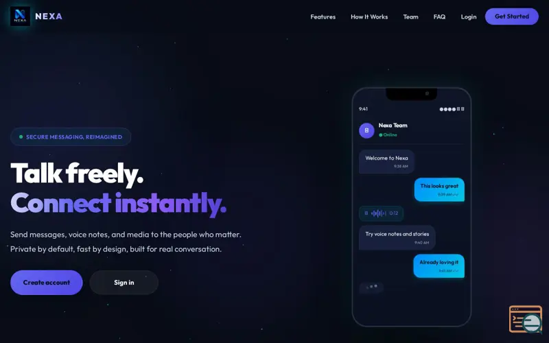 Screenshot of Nexa Messenger