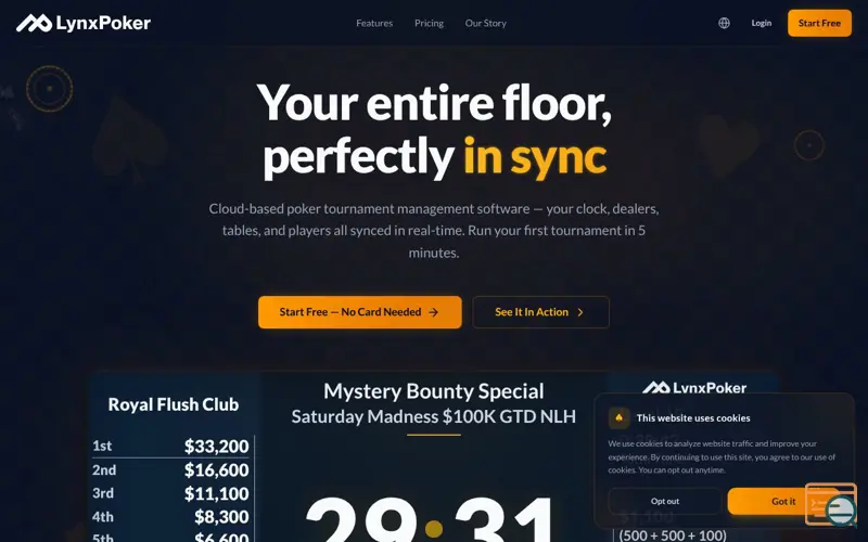 Screenshot of LynxPoker