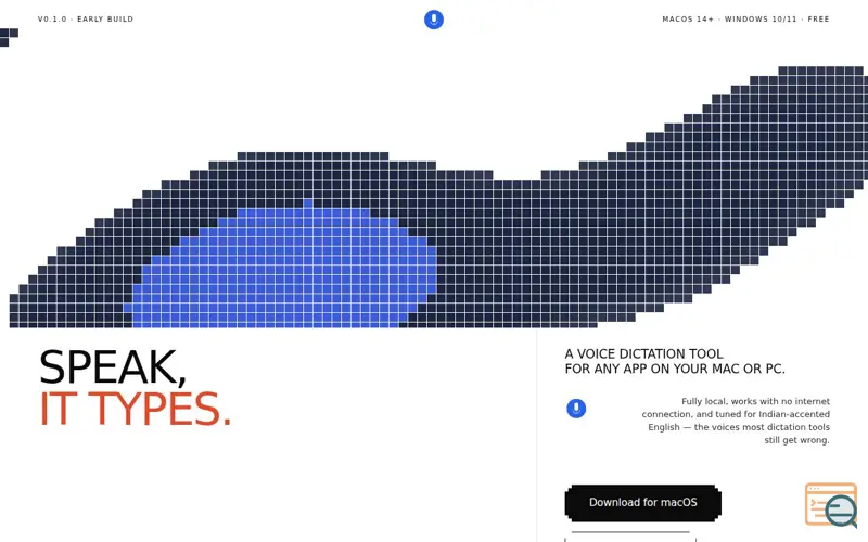 Screenshot of vaak — Speak. It types.