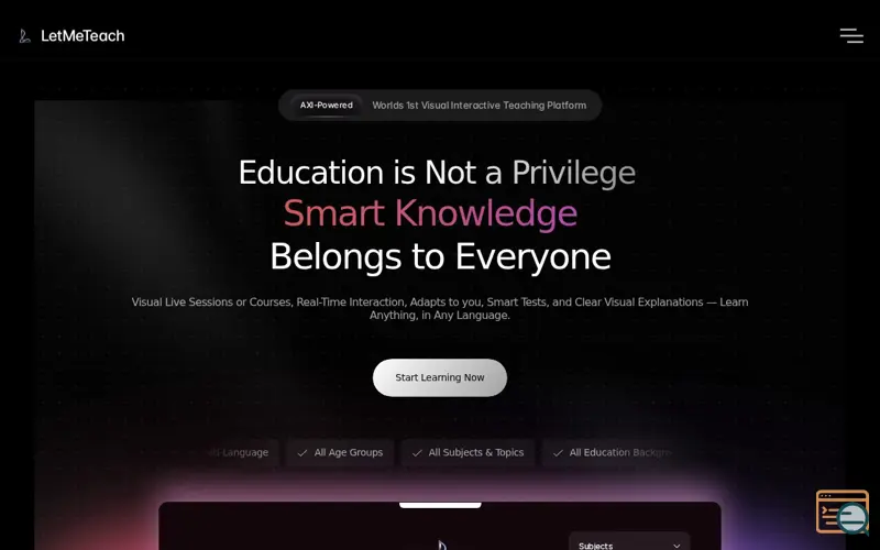 Screenshot of LetMeTeach