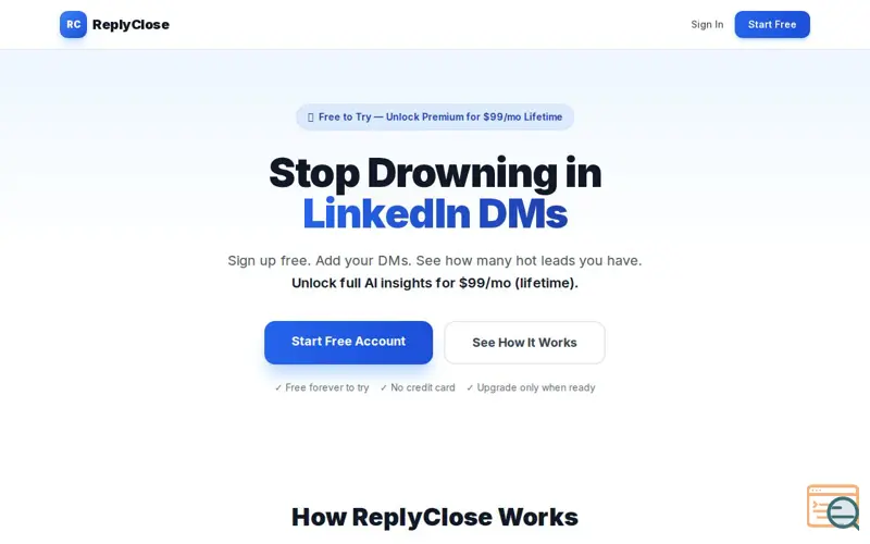 Screenshot of ReplyClose AI