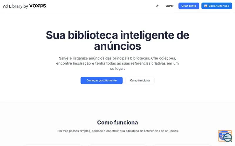 Screenshot of Ad Library by Voxus, a launch using StackAdapt