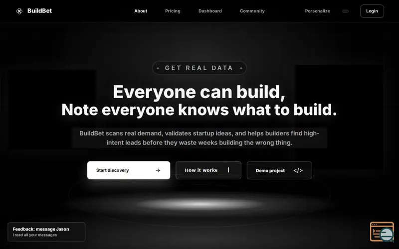 Screenshot of BuildBet
