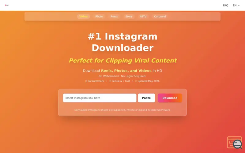 Screenshot of Instagram Downloader