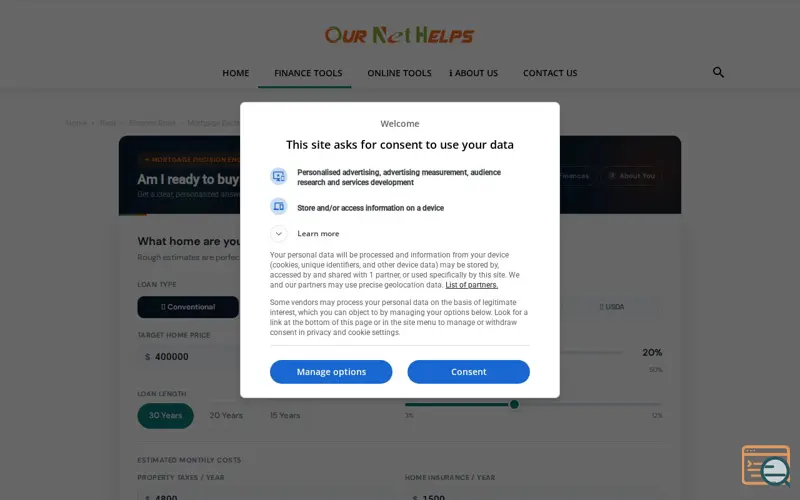 Screenshot of Mortgage Decision Engine