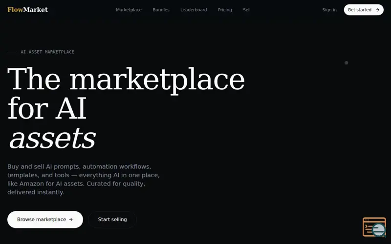 Screenshot of FlowMarket