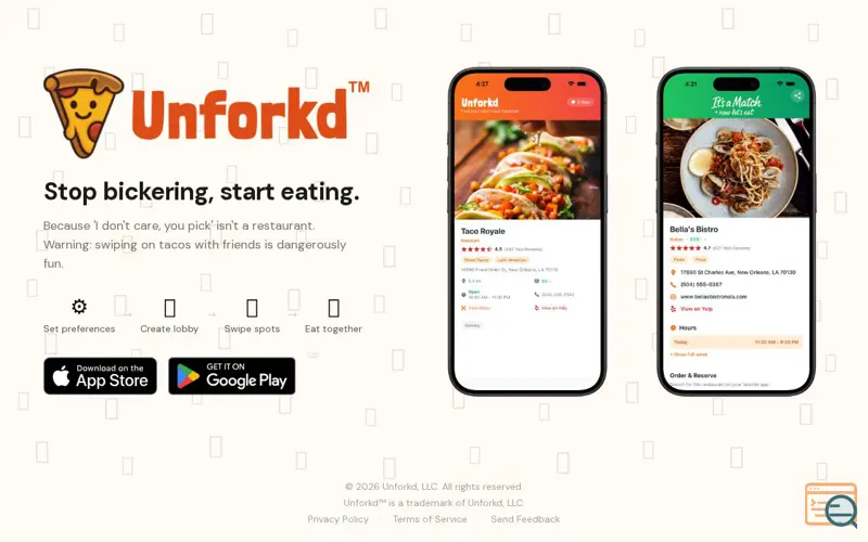Screenshot of Unforkd