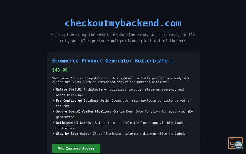 Screenshot of CheckOutMyBackend