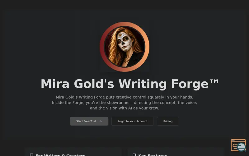 Screenshot of Mira Gold's Writing Forge™