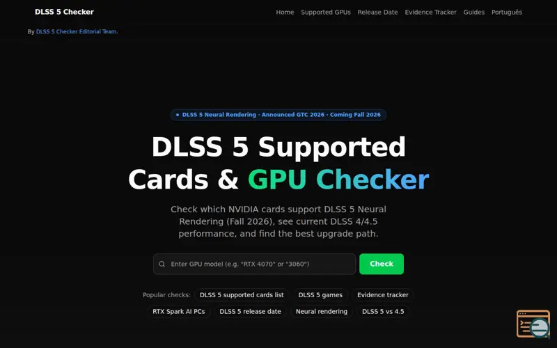 Screenshot of DLSS 5 GPU Compatibility Checker
