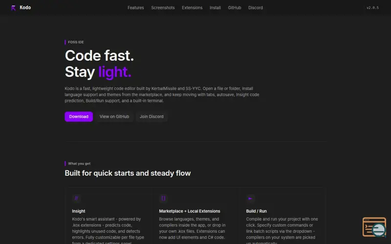 Screenshot of Kodo, a launch using ShipBoost