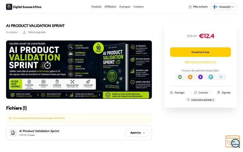 Screenshot of AI Product Validation Sprint