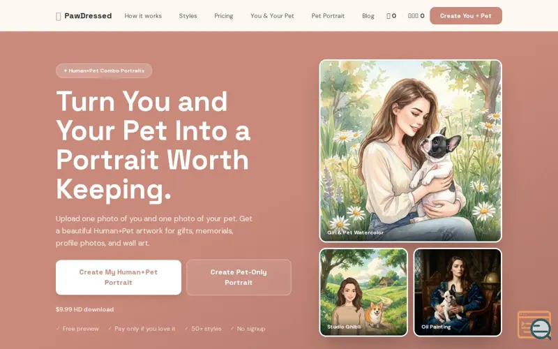 Screenshot of PawDressed