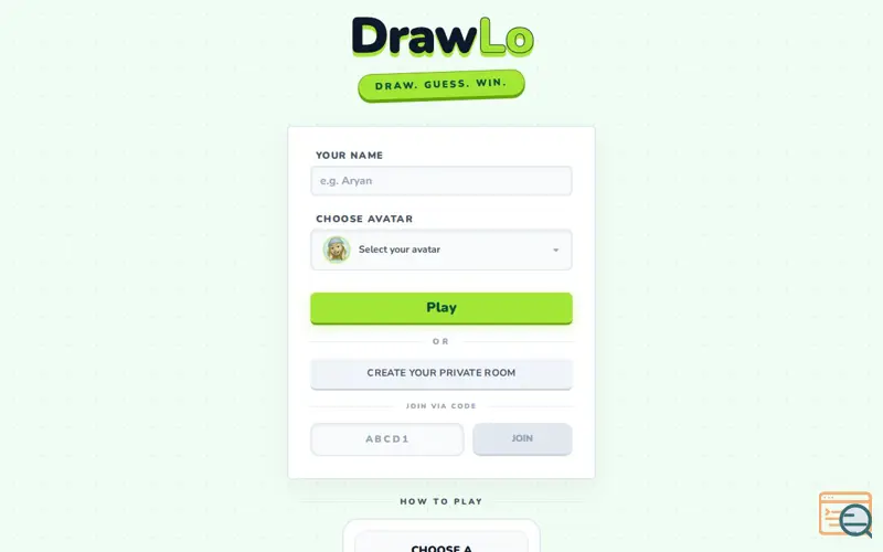 Screenshot of Drawlo- multiplayer drawing game