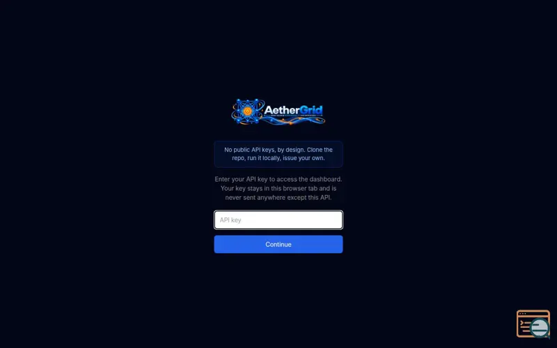 Screenshot of AetherGrid