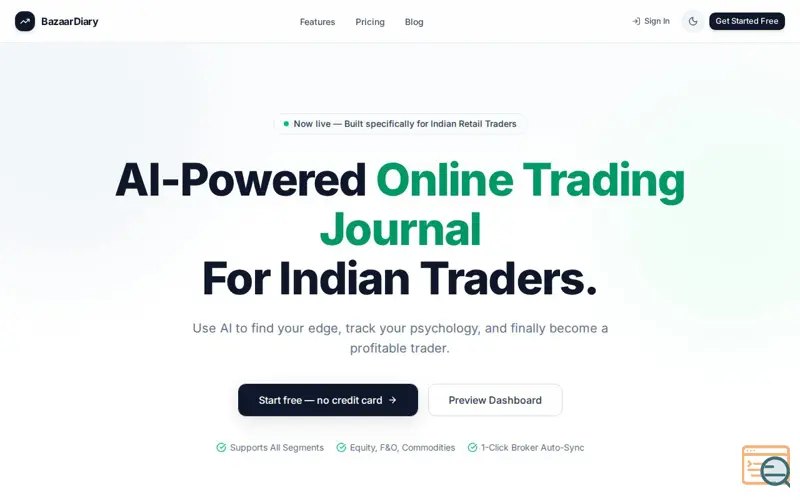 Screenshot of BazaarDiary
