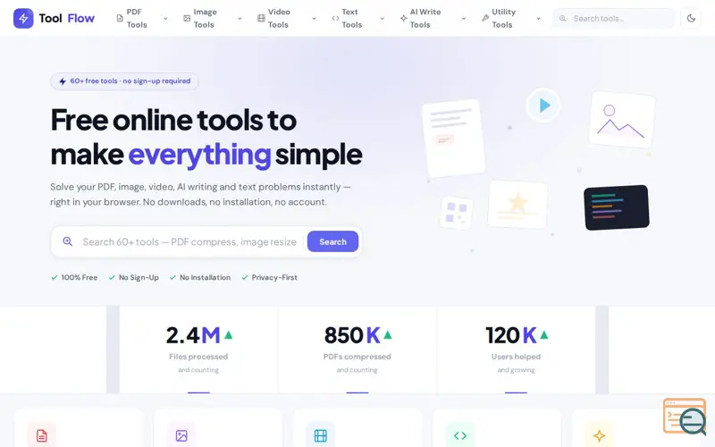 Screenshot of ToolFlow AI