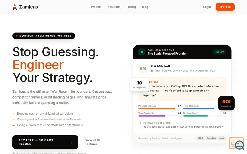 Screenshot of Zamicus
