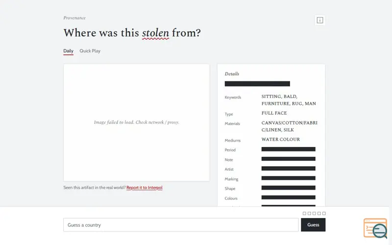 Screenshot of Provenance