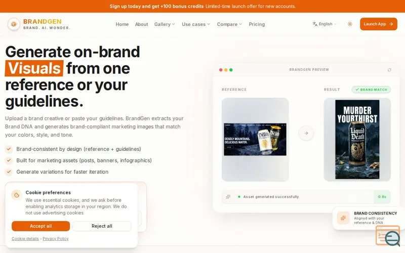 Screenshot of BrandGen v2