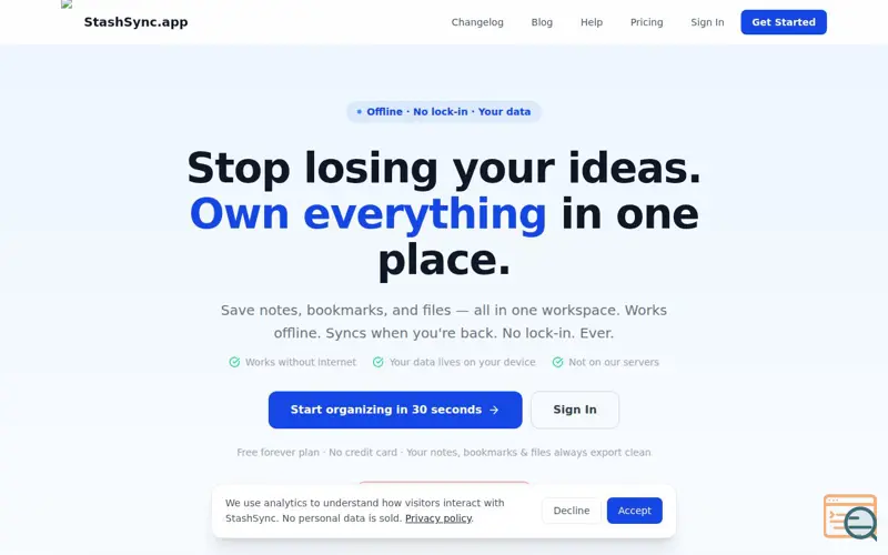 Screenshot of StashSync.app