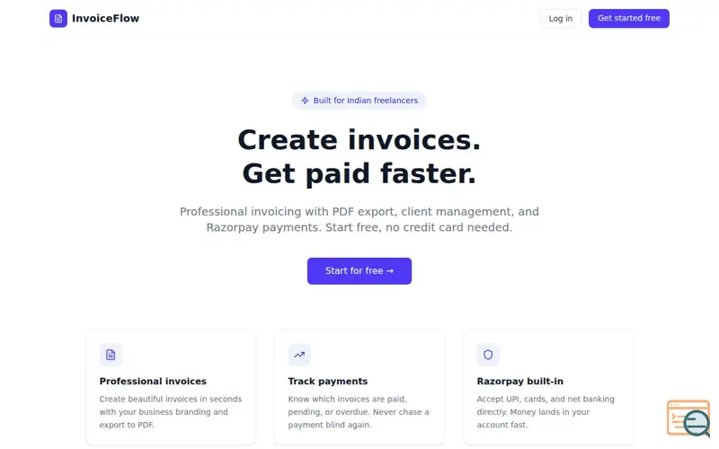 Screenshot of InvoiceFlow