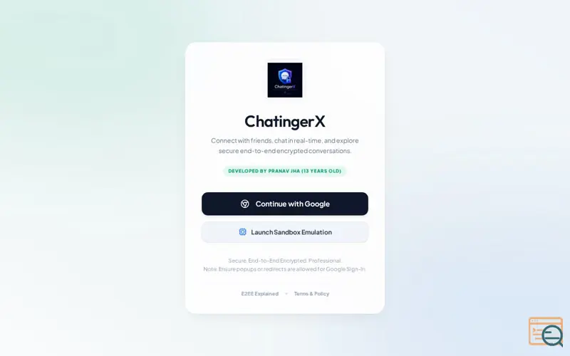 Screenshot of ChatingerX