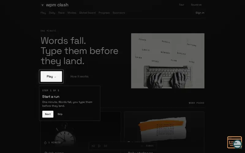 Screenshot of WPM Clash