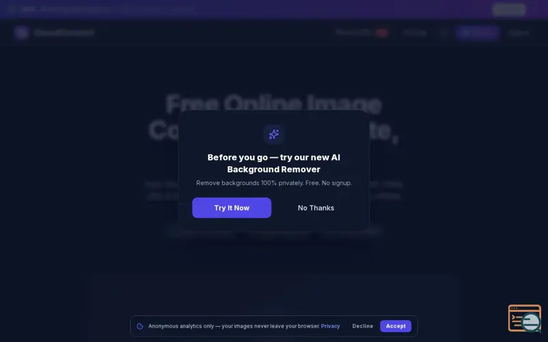Screenshot of Free Image Converter — 100% Private, No Uploads | VisualConvert