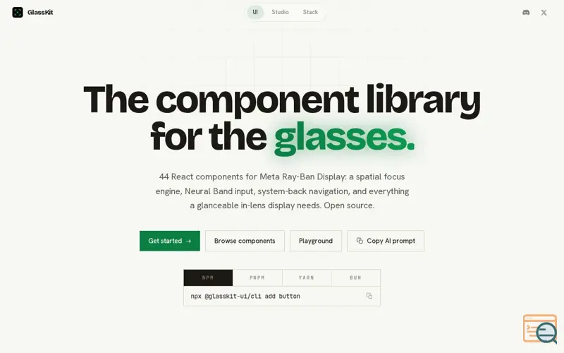 Screenshot of GlassKit UI