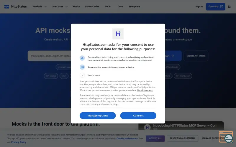 Screenshot of HttpStatus.com