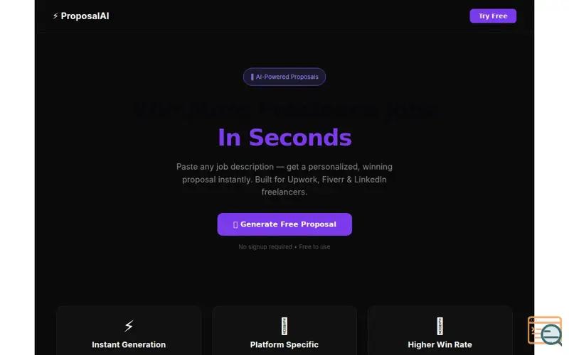 Screenshot of ProposalAI