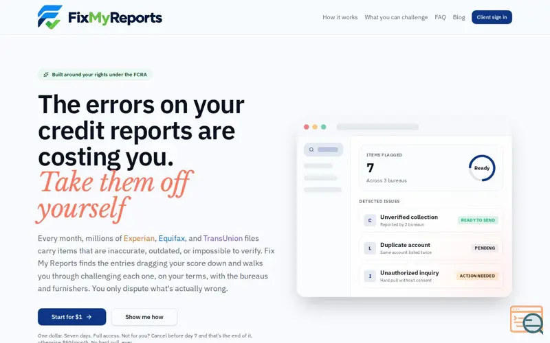 Screenshot of Fix My Reports