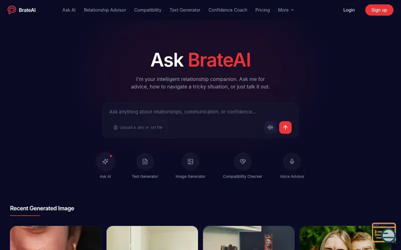 Screenshot of BrateAI