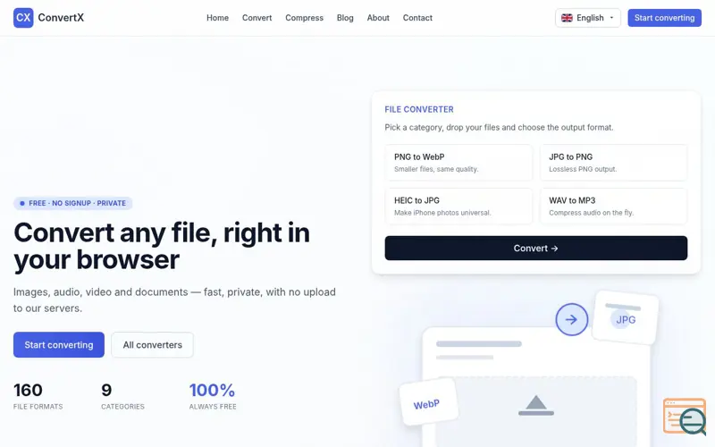 Screenshot of ConvertX