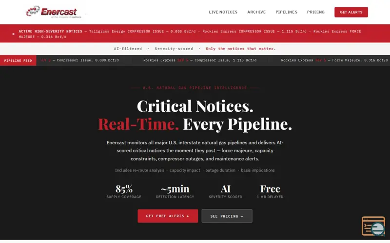Screenshot of Enercast