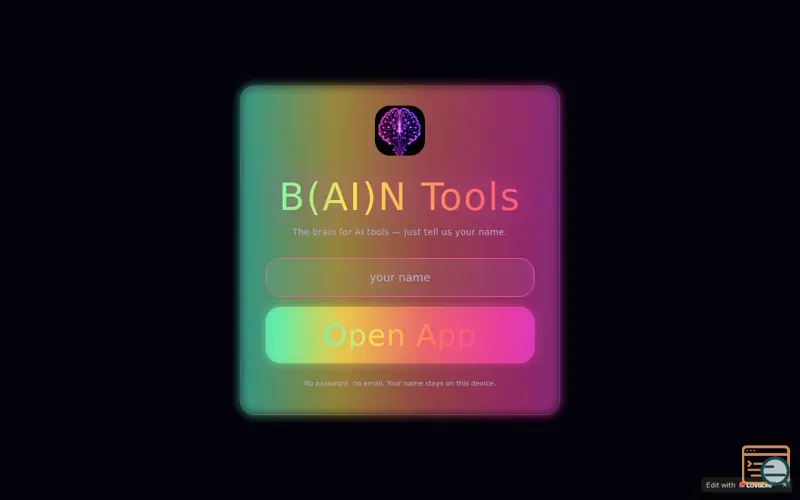 Screenshot of BAIN tools