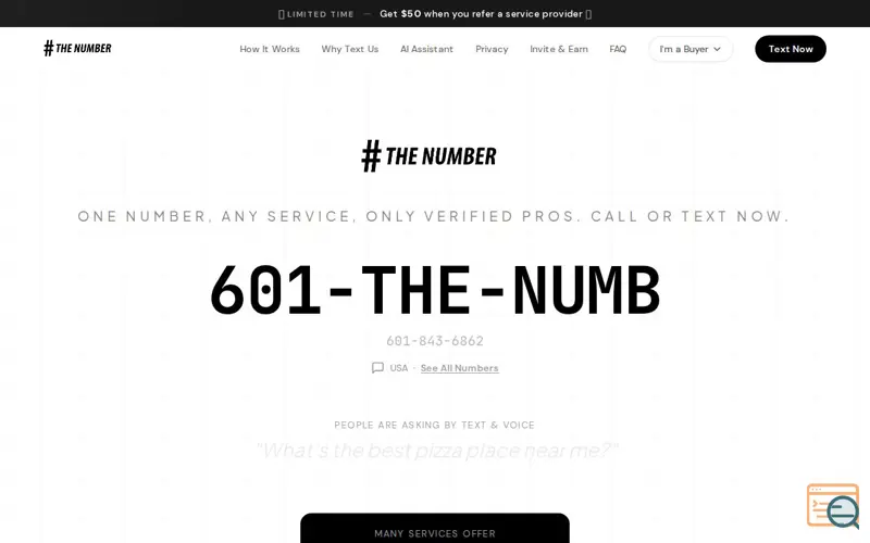 Screenshot of THE NUMBER, a launch using Abacus.AI