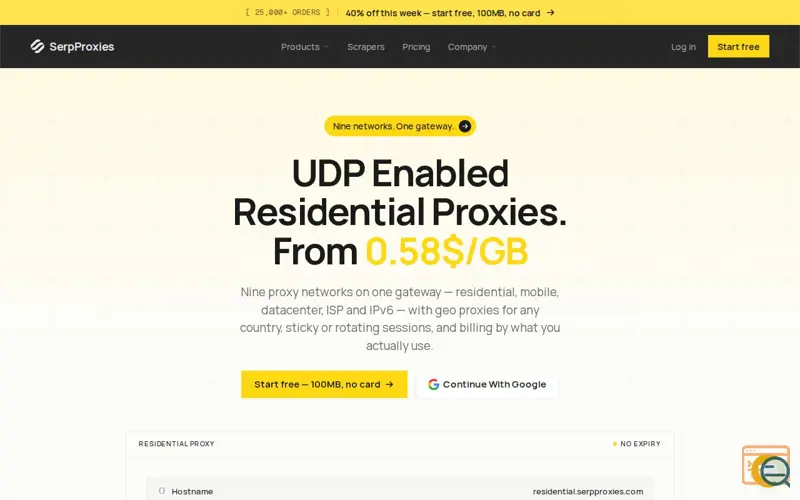 Screenshot of SerpProxies