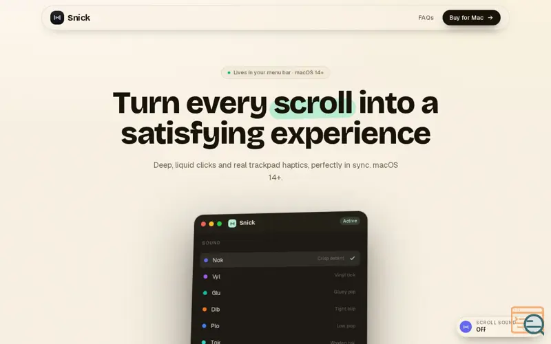 Screenshot of Snick Launch