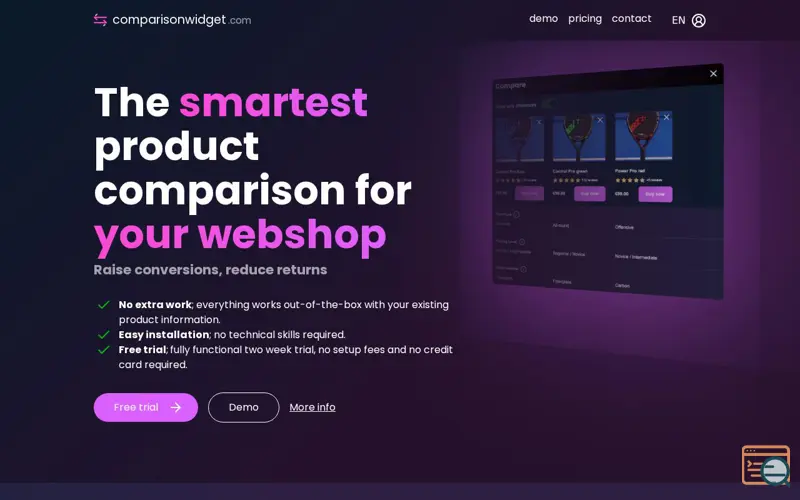 Screenshot of Smart Comparison Widget