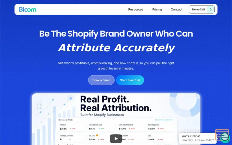 Screenshot of Bloom Analytics
