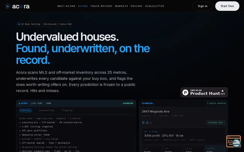 Screenshot of Acora