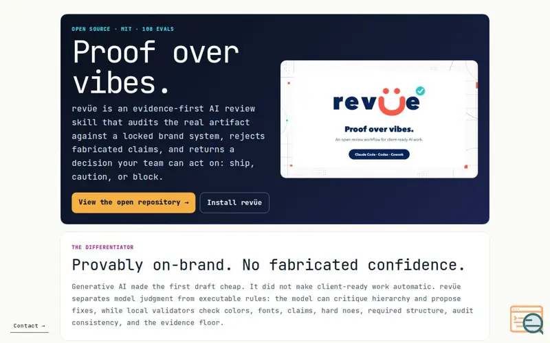 Screenshot of revüe — Proof Workflow
