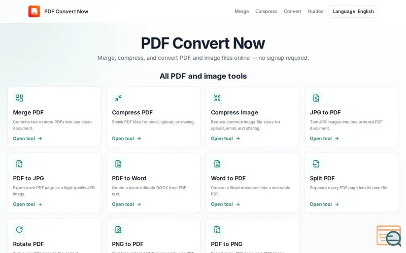 Screenshot of PDF Convert Now, a launch using LaunchPanda