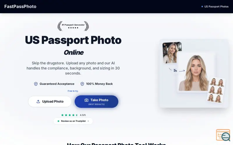 Screenshot of FastPassPhoto