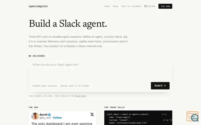 Screenshot of Build a Slack Agent