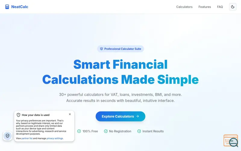 Screenshot of NeatCalc