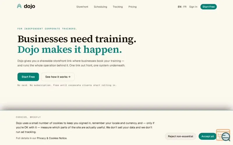 Screenshot of Dojo - Corporate Trainer's OS