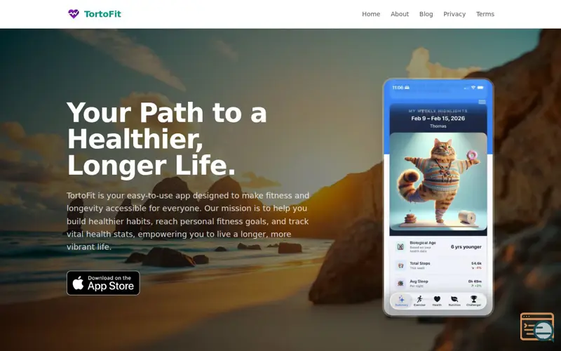 Screenshot of TortoFit — Your Path to a Healthier Life